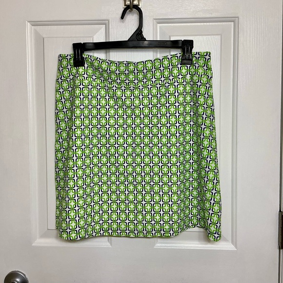 Jude Connally Dresses & Skirts - Jude Connally Lime Green & Blue Geometric Skirt